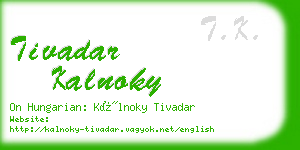 tivadar kalnoky business card